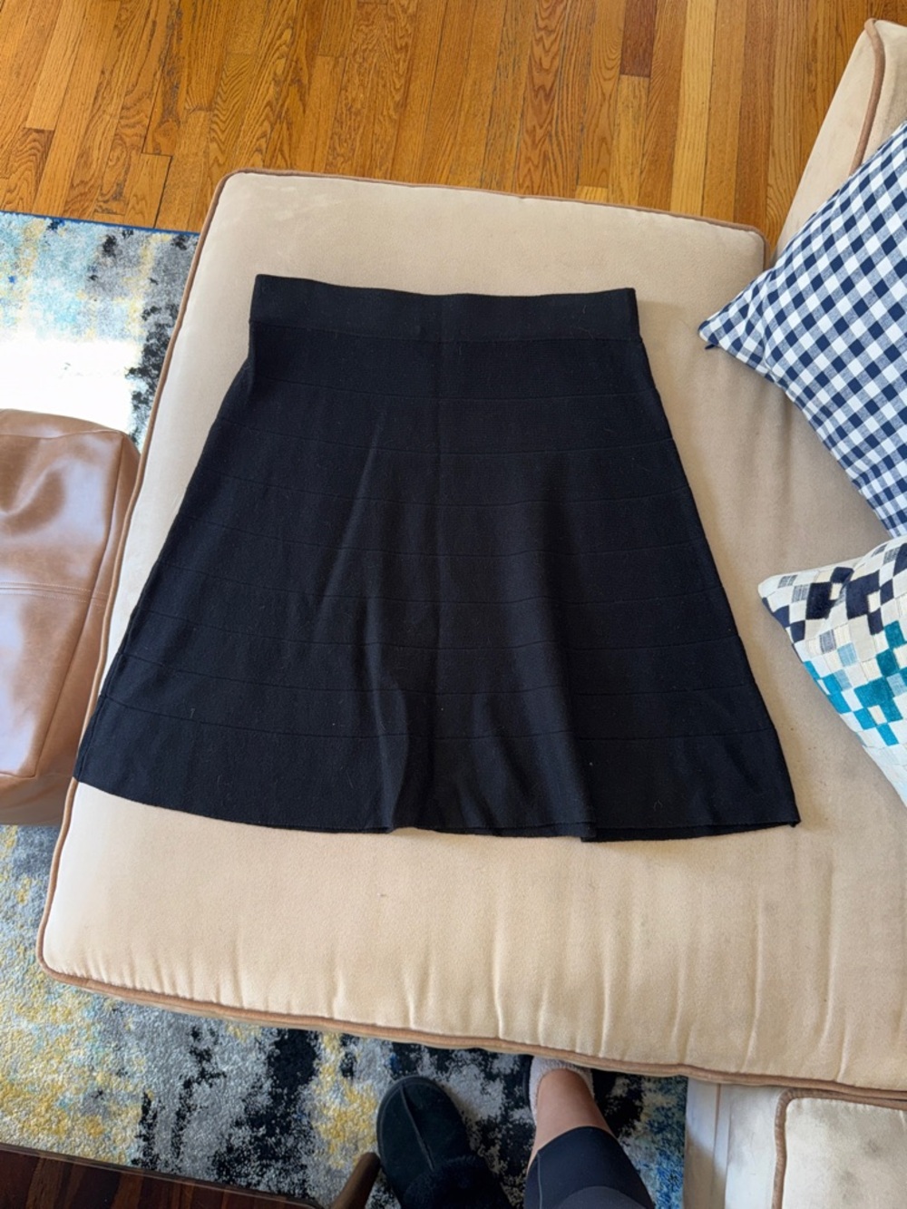 Max Studio Black Ribbed Knit Top